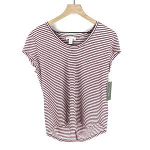 NWT Nordstrom Signature Striped Linen T-shirt Sz M
